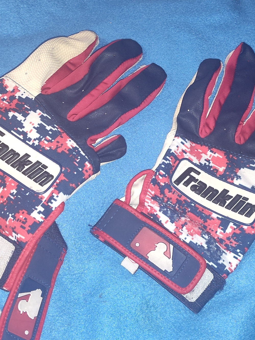 Franklin Men's Red & Navy Batting Gloves